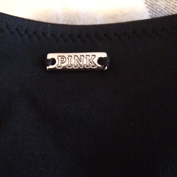 Black and Pink Strappy High-Waisted Bikini Bottom - Picture 3 of 3